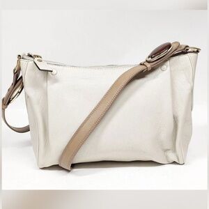 Chloe Cream Brown Stone Detailing Bag Purse Leather Quiet Luxury